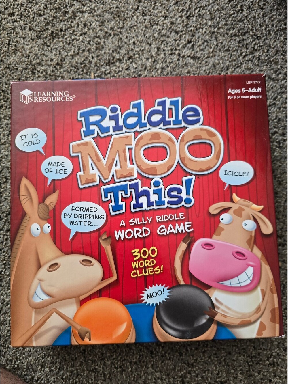 Riddle Moo This Family Riddle Word Game Animal Sound Buzzers 150 Cards Complete